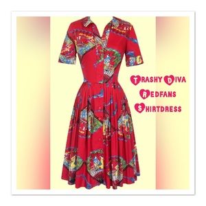 Trashy Diva Red Fans Shirtdress size 8